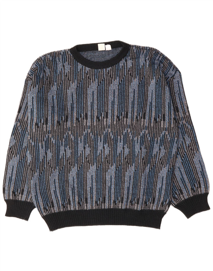 Suéter masculino Mark Astor com gola redonda XL listrado azul poliacrílico