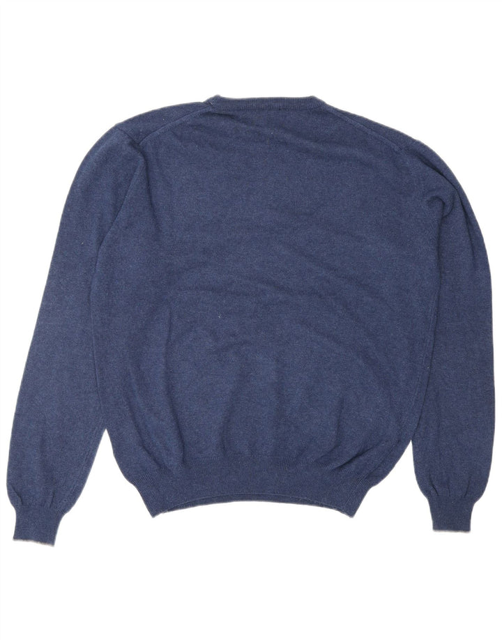 Suéter masculino HENRY COTTONS com gola redonda, lã azul marinho médio