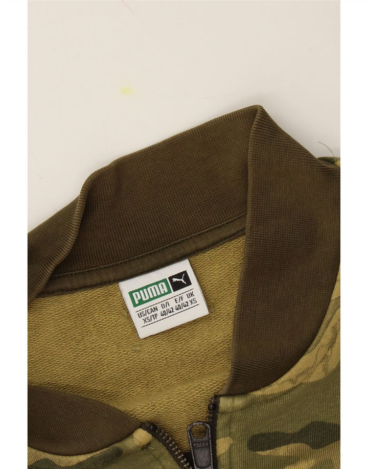 PUMA Mens Graphic Tracksuit Top Jacket XS Green Camouflage Cotton Vintage Puma and Second-Hand Puma from Messina Hembry 