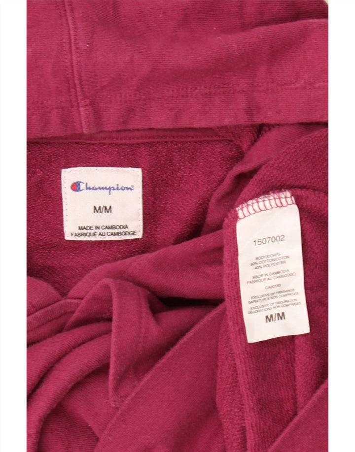 CHAMPION Womens Graphic Oversized Hoodie Jumper UK 14 Medium Burgundy Vintage Champion and Second-Hand Champion from Messina Hembry 
