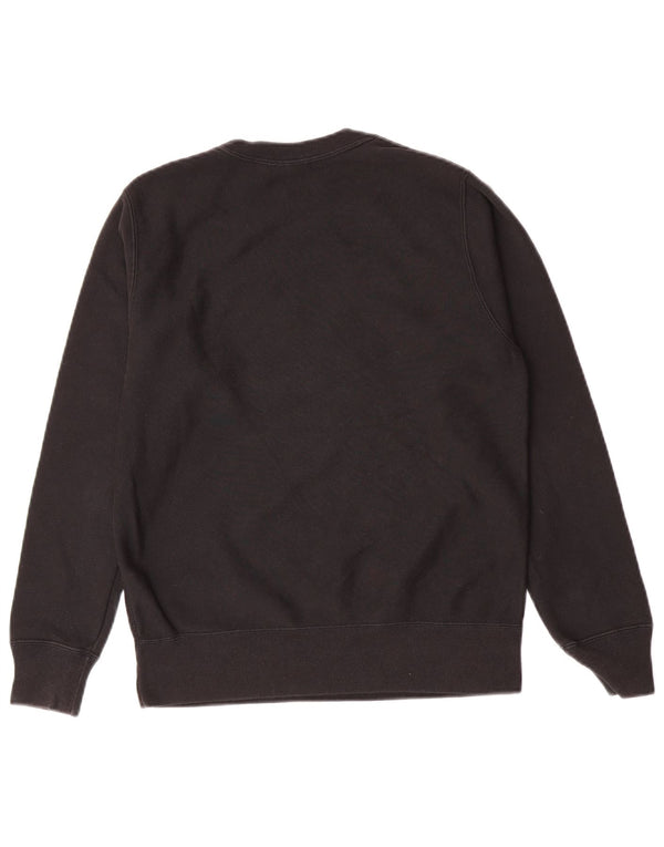 Champion feminino gráfico oversized moletom jumper UK 6 XS algodão preto