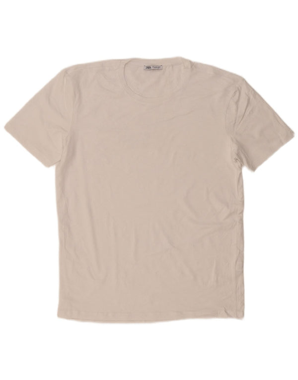Camiseta masculina Zara Top XL algodão branco