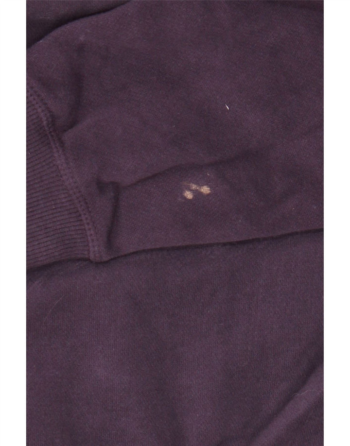 Jumper desproporcionado com capuz feminino Fat Face Reino Unido 14 algodão roxo médio