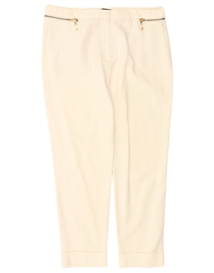 Zara Calça Feminina Slim Cropped EU 38 Pequeno W28 L26 Branco