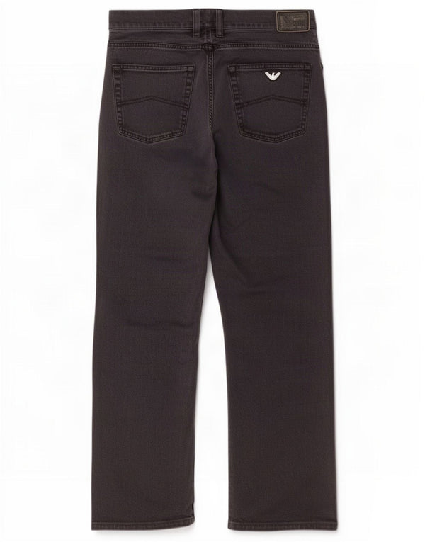 Armani Mens Straight Jeans W36 L30 Algodão Preto