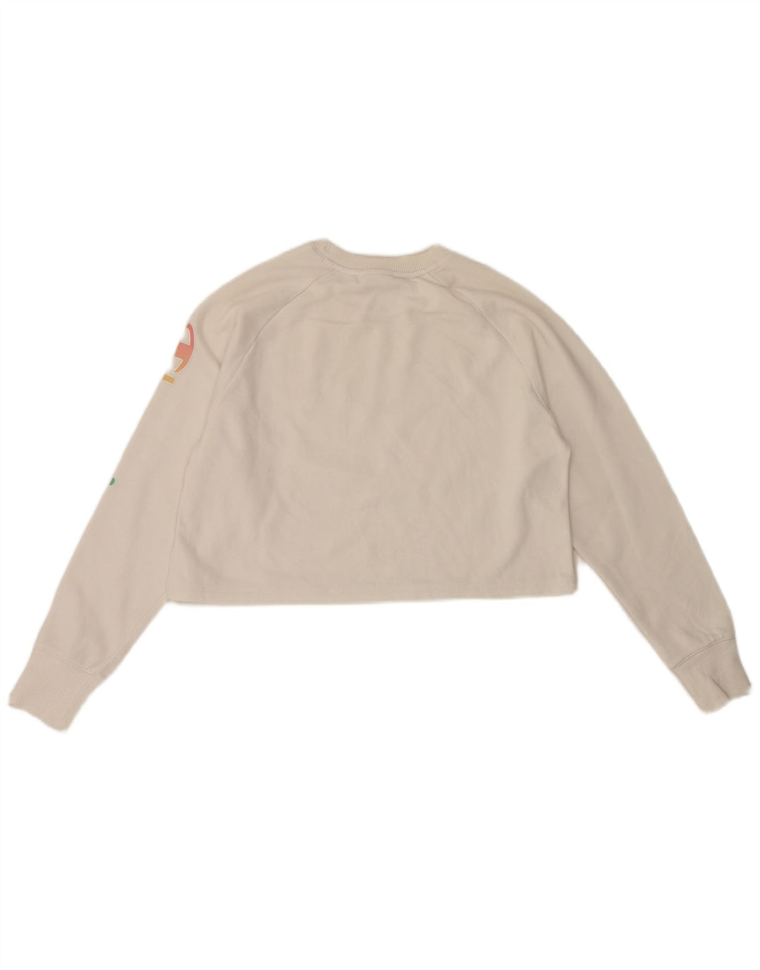 Campeão feminino oversized crop top gráfico manga comprida Reino Unido 10 pequeno branco