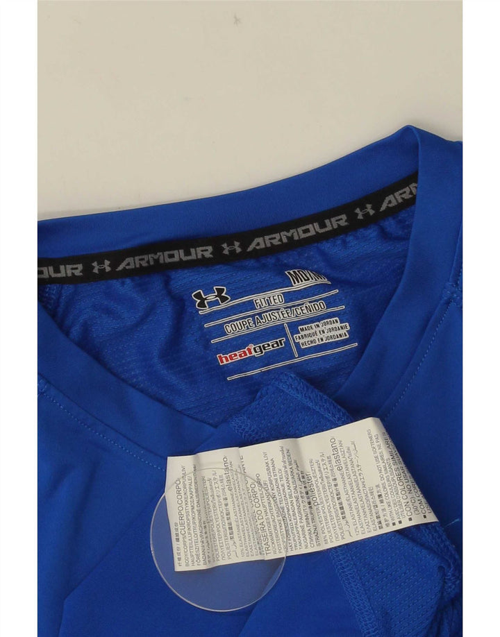 Under Armour Mens Heat Gear Vest Top poliéster geométrico azul médio