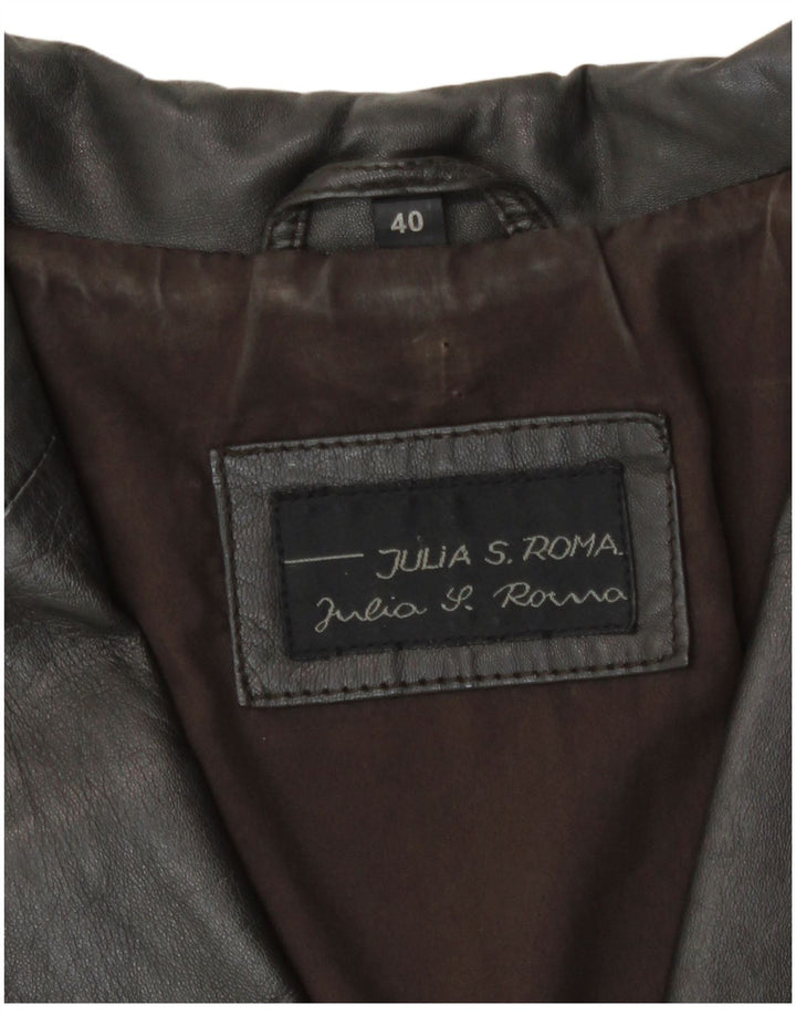 Julia S. Roma Jaqueta blazer feminina de 2 botões IT 40 pequena marrom