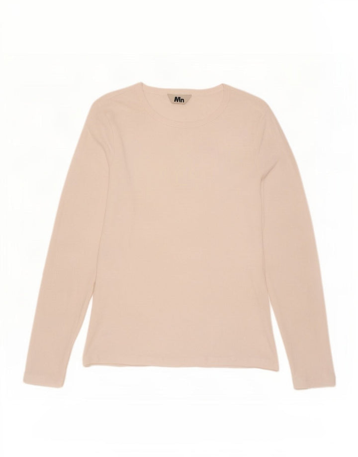 Top feminino Marks & Spencer manga comprida Reino Unido 16 grande algodão branco