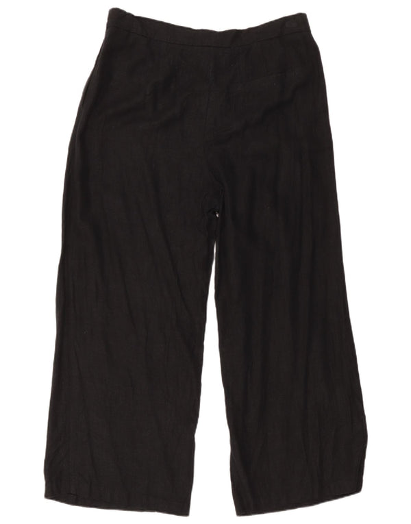 Calça chino feminina Marks & Spencer com perna larga Reino Unido 14 grande W32 L27 preta