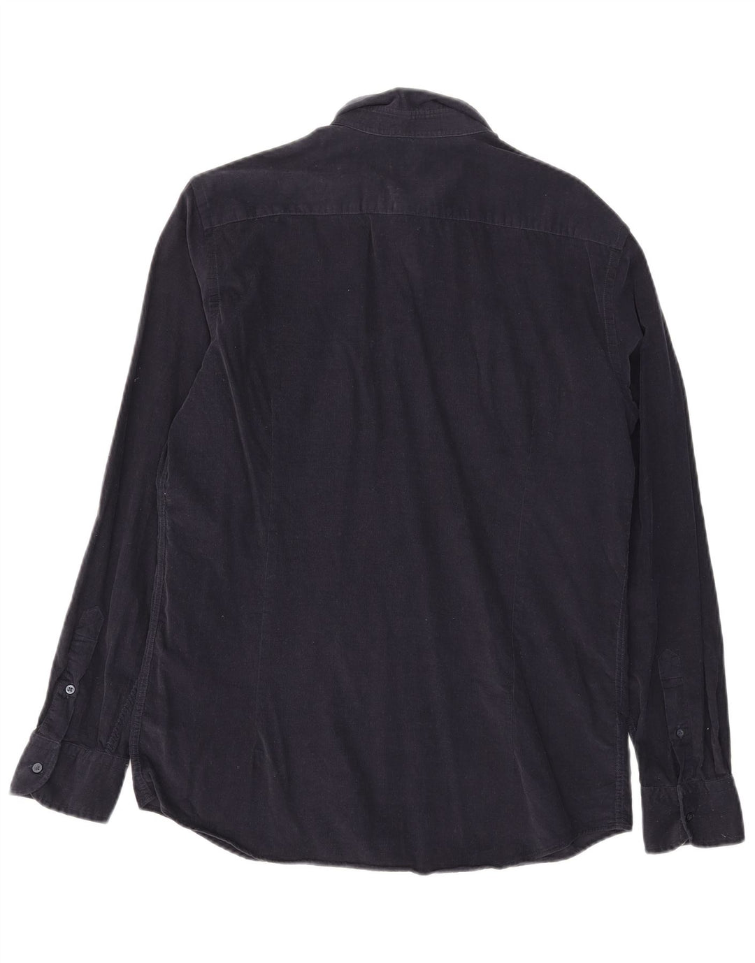 Camisa masculina de veludo Massimo Dutti grande algodão azul marinho