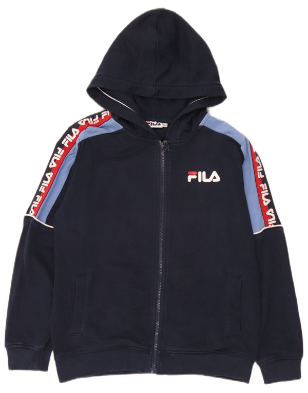Suéter Fila Boys Graphic Zip com capuz 11-12 anos Azul marinho Colourblock