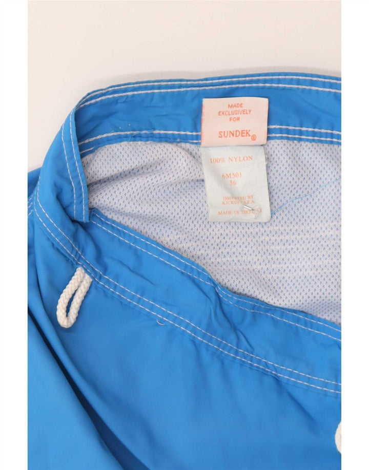 Sundek masculino regular shorts de natação grande azul colorblock nylon