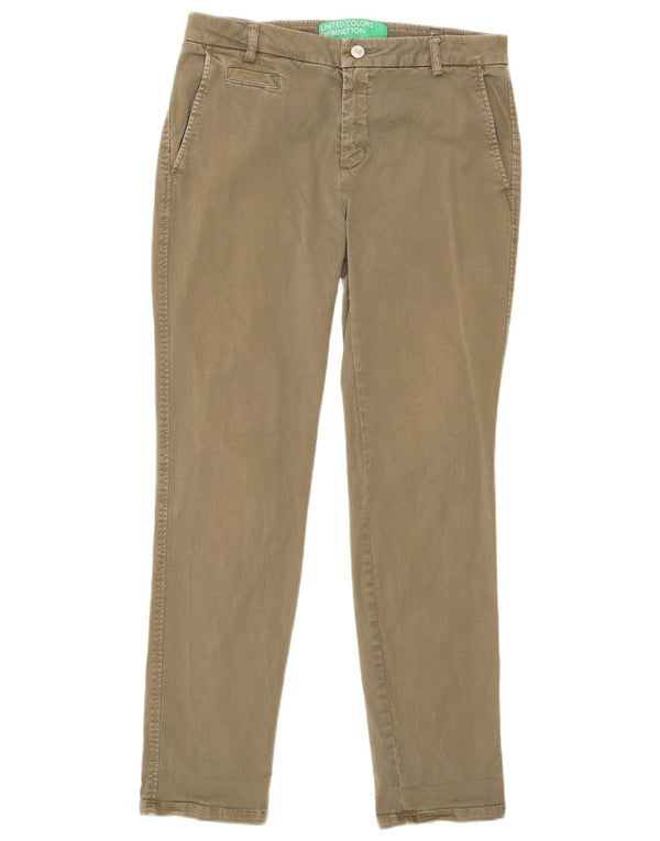 Benetton Calça Chino Feminina Slim W30 L28 Verde