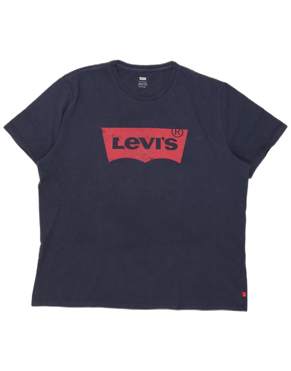 Camiseta gráfica masculina Levi's Top 2XL algodão azul marinho