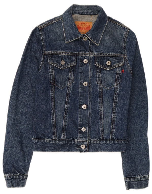 Jaqueta jeans feminina Replay UK 6 XS azul algodão