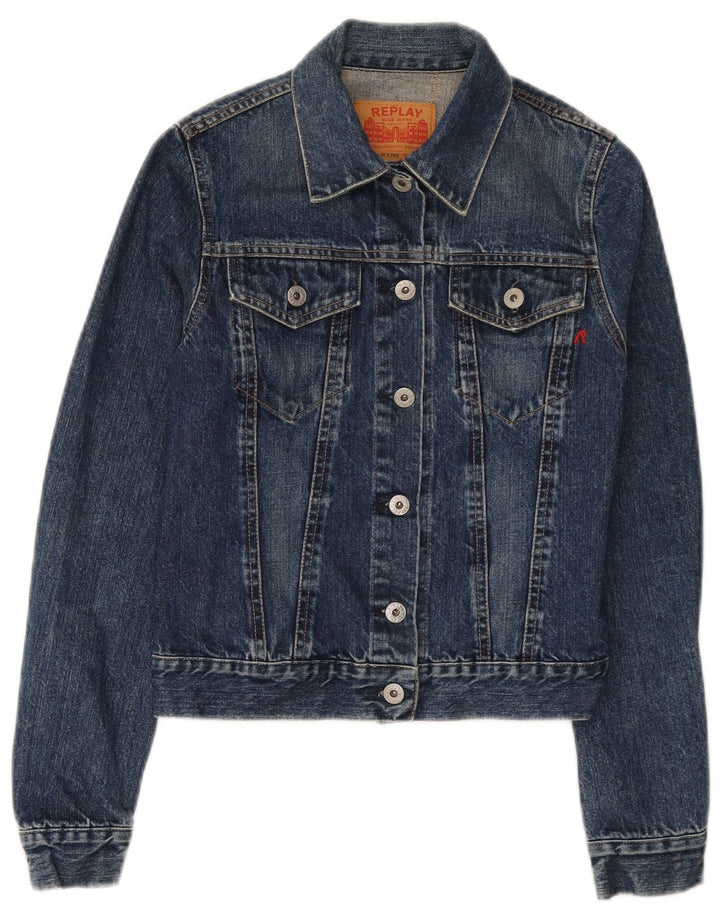 Jaqueta jeans feminina Replay UK 6 XS azul algodão