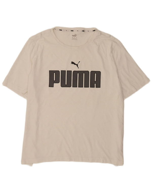 Camiseta masculina gráfica Puma Top 2XL algodão branco