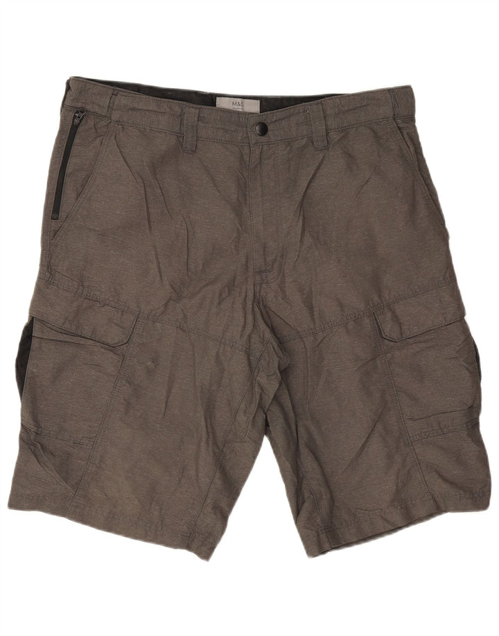 Shorts cargo masculino Marks & Spencer W34 grande cinza poliamida