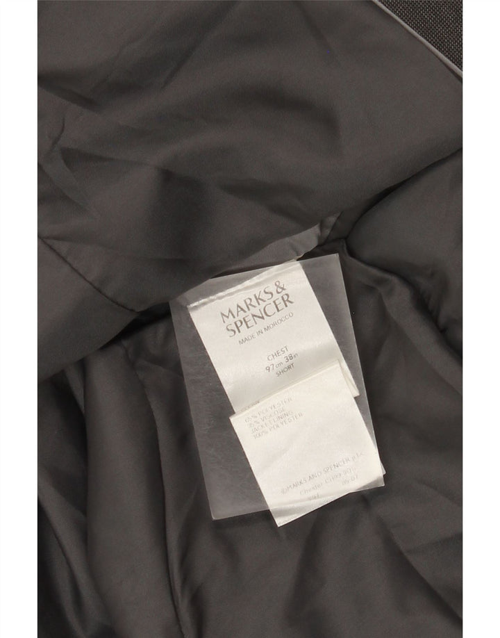 Jaqueta blazer masculina Marks & Spencer curta de 2 botões Reino Unido 38 cinza médio