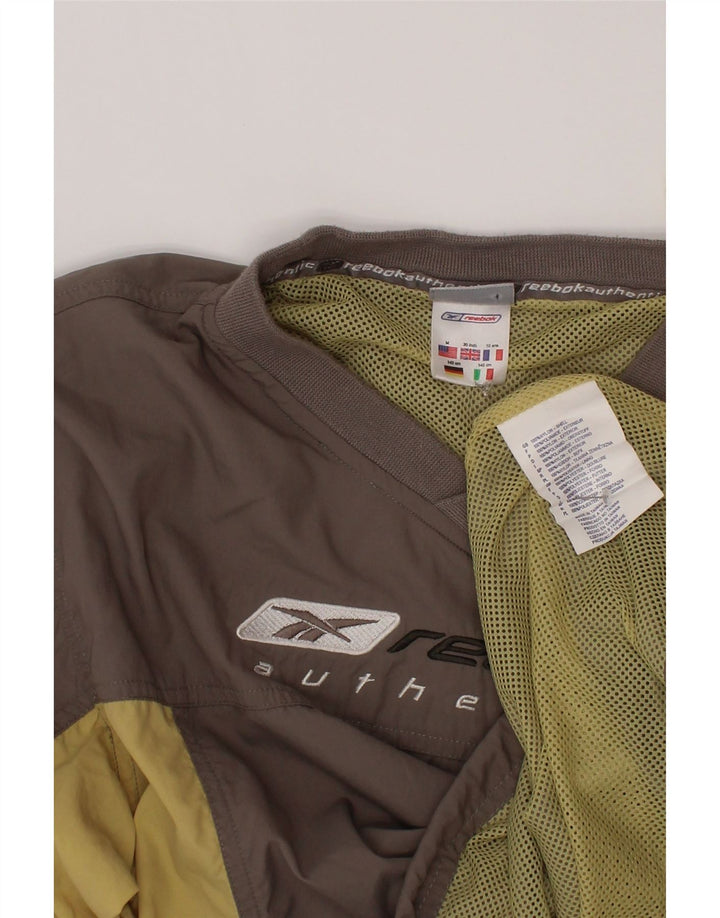 Top de treino Reebok Boys Graphic Pullover 9-10 anos cinza colorblock