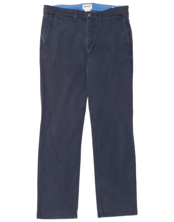 Calças chino retas masculinas Timberland W31 L30 azul marinho