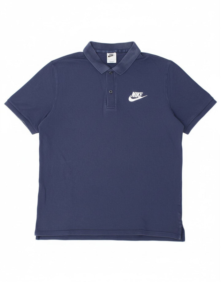 Camisa polo masculina NIKE grande algodão azul marinho