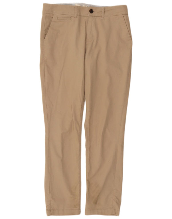 Fat Face Womens Devon Slim Chino Calças Reino Unido 10 Pequeno W32 L28 Algodão Bege