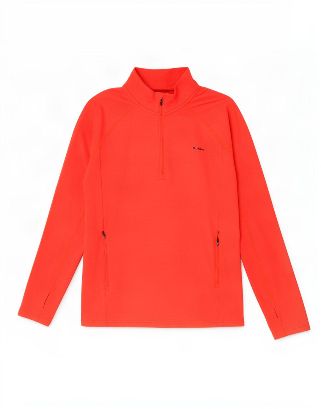 Rohan Mens Zip Neck Pulôver Treino Top Grande Poliéster Vermelho