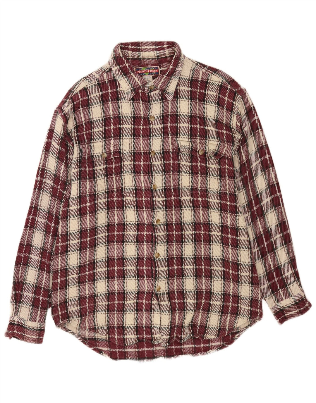 Camisa masculina de flanela North Crest grande algodão xadrez marrom