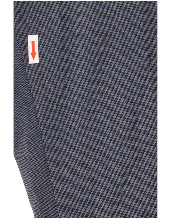 Calça masculina de ajuste regular Marks & Spencer W36 L31 azul houndstooth