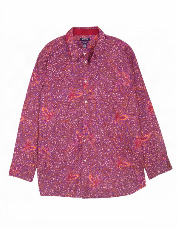Camisa feminina Chaps UK 20 2XL algodão paisley roxo