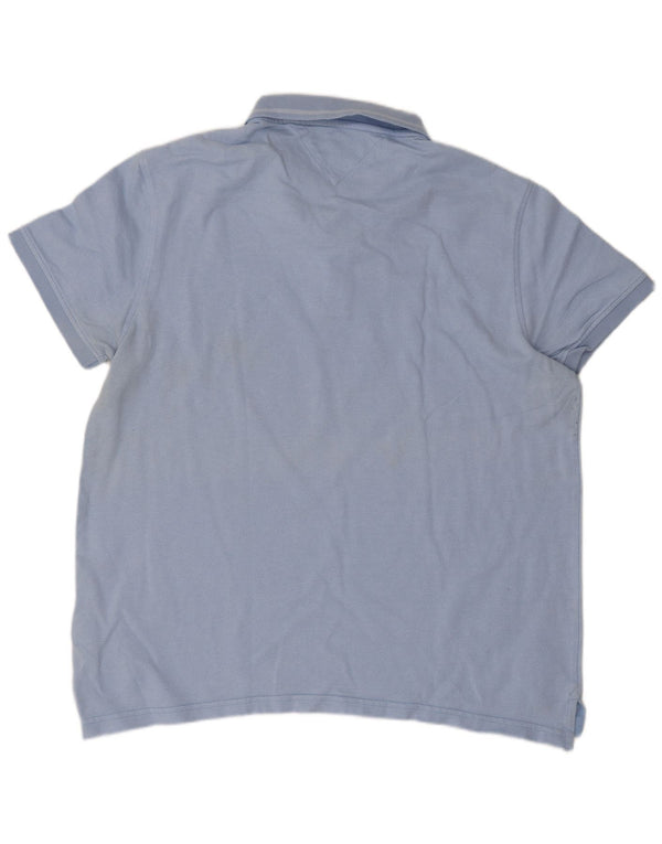 Camisa polo masculina Tommy Hilfiger Slim Fit 2XL algodão azul