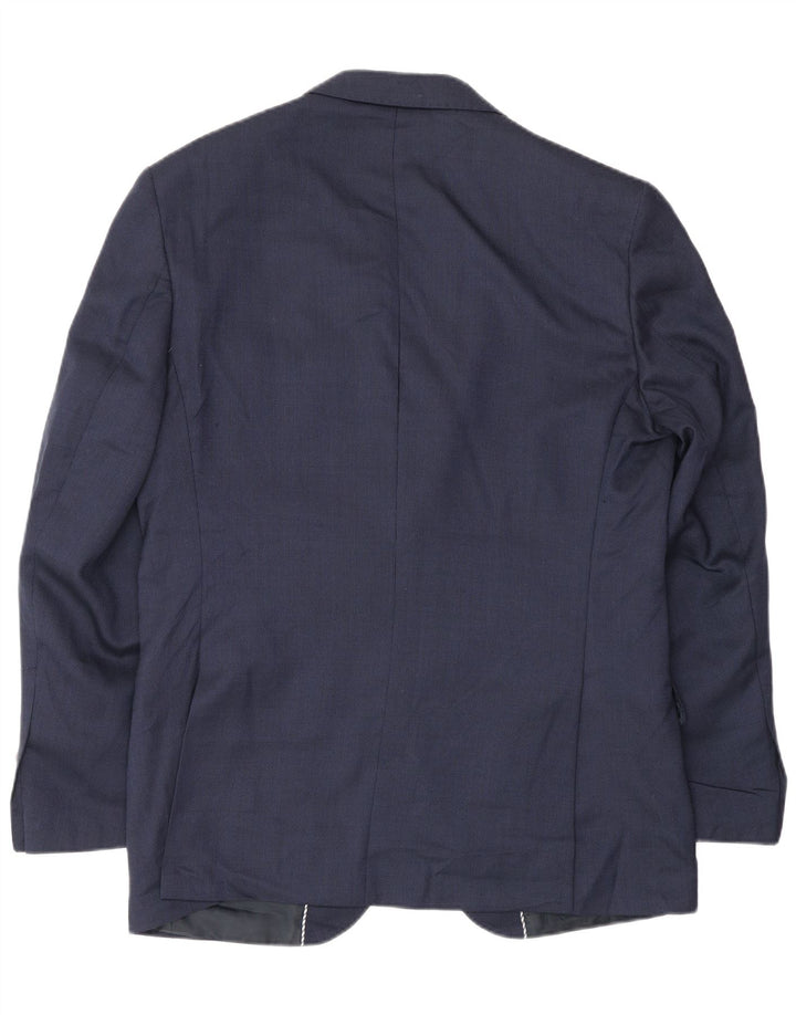 Jaqueta blazer masculina de 2 botões Marks & Spencer Reino Unido 40 grande listra azul marinho
