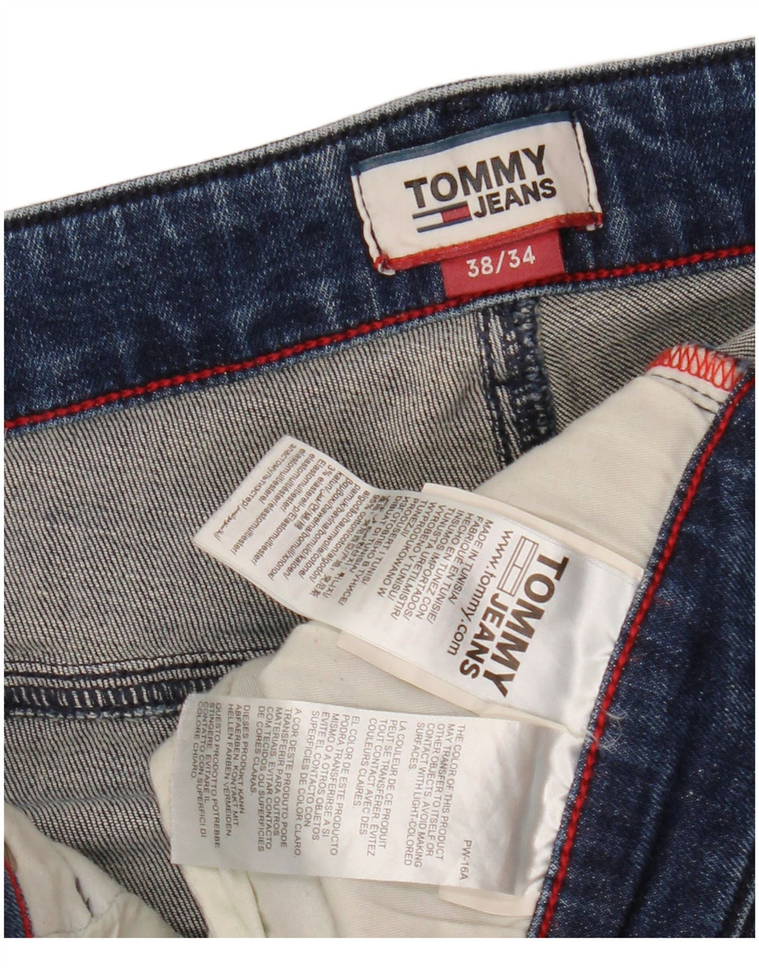 TOMMY HILFIGER Masculino Slim Jeans W38 L34 Azul Algodão
