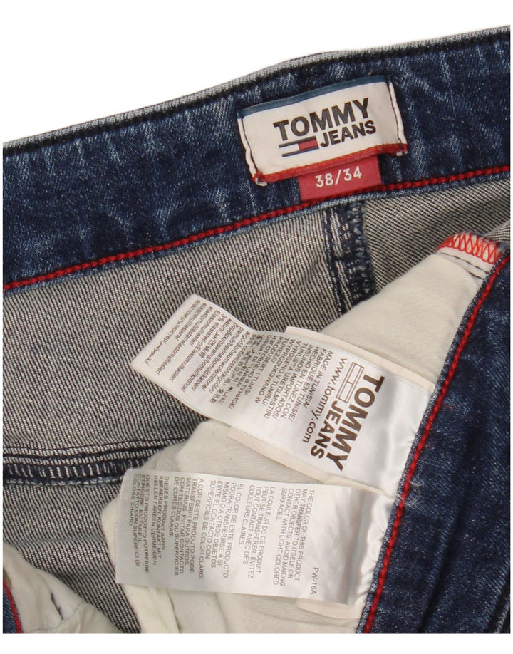 TOMMY HILFIGER Masculino Slim Jeans W38 L34 Azul Algodão