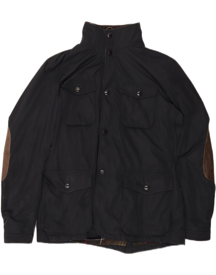 Jaqueta utilitária masculina BARBOUR UK 40 grande poliéster preto