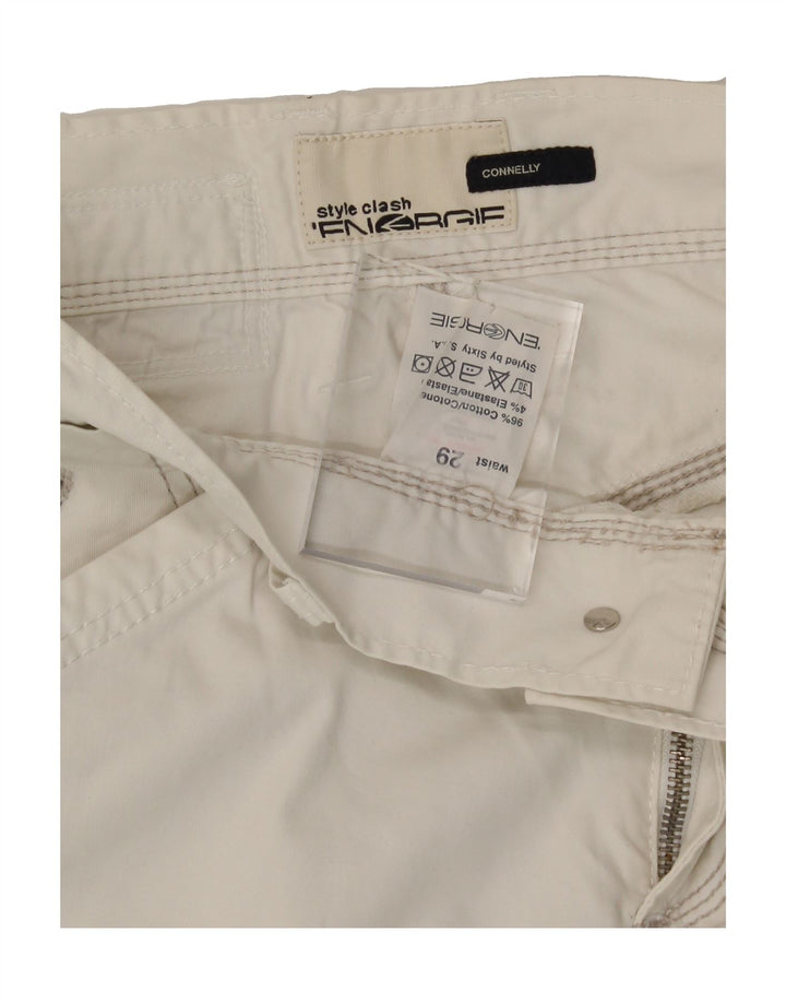 ENERGIE Womens Straight Chino Trousers W29 L30 White Cotton Vintage Energie and Second-Hand Energie from Messina Hembry 