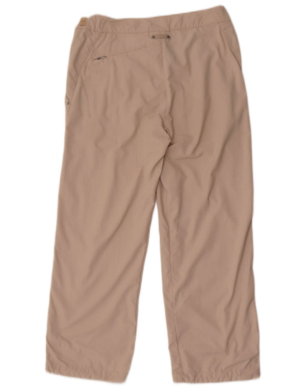 Calça feminina reta cortada Fila UK 10 pequena W30 L25 bege