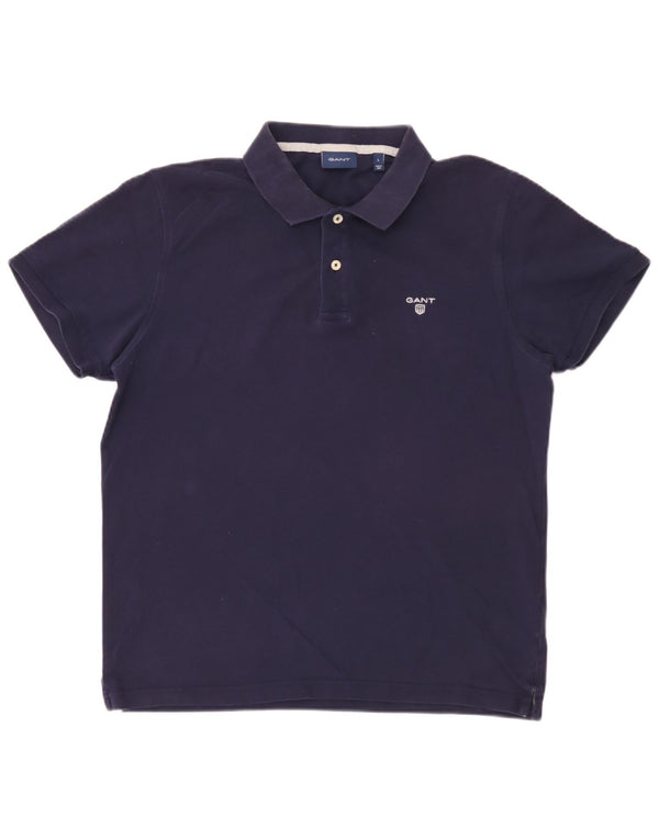 Camisa polo masculina Gant grande algodão azul marinho