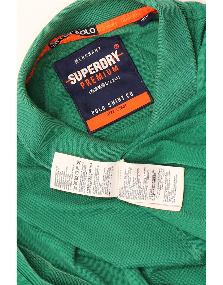 Camisa polo masculina Superdry grande algodão verde