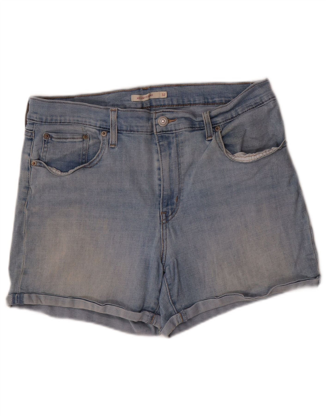 Shorts jeans feminino LEVI'S W32 grande algodão azul