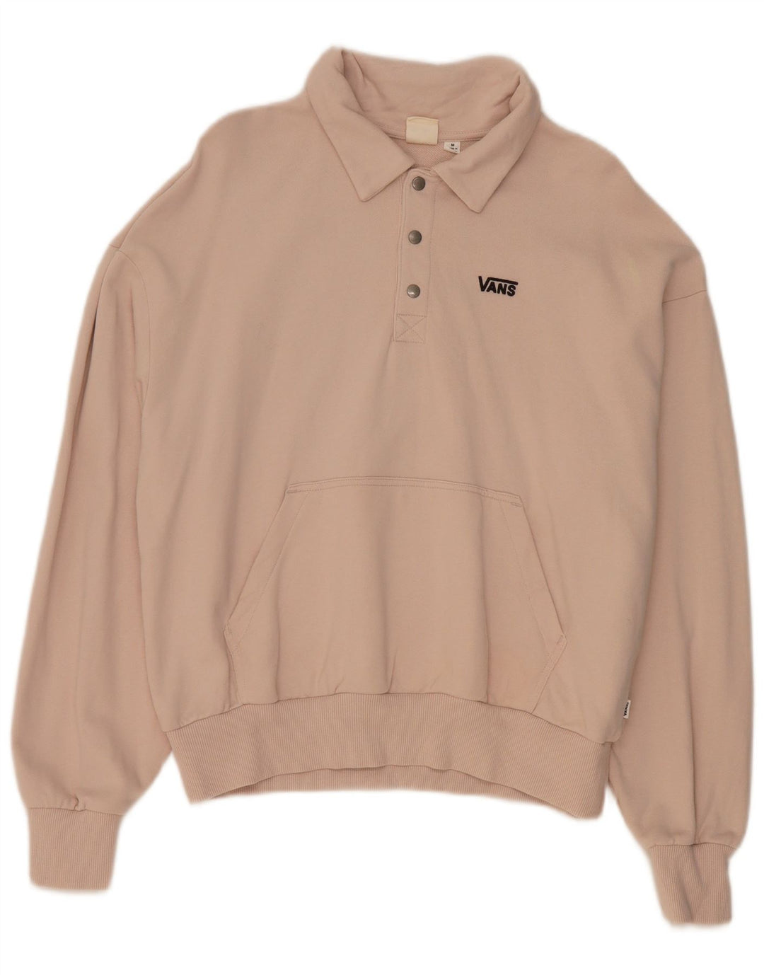 Vans Mens Polo Neck Moletom Jumper Médio Rosa Algodão