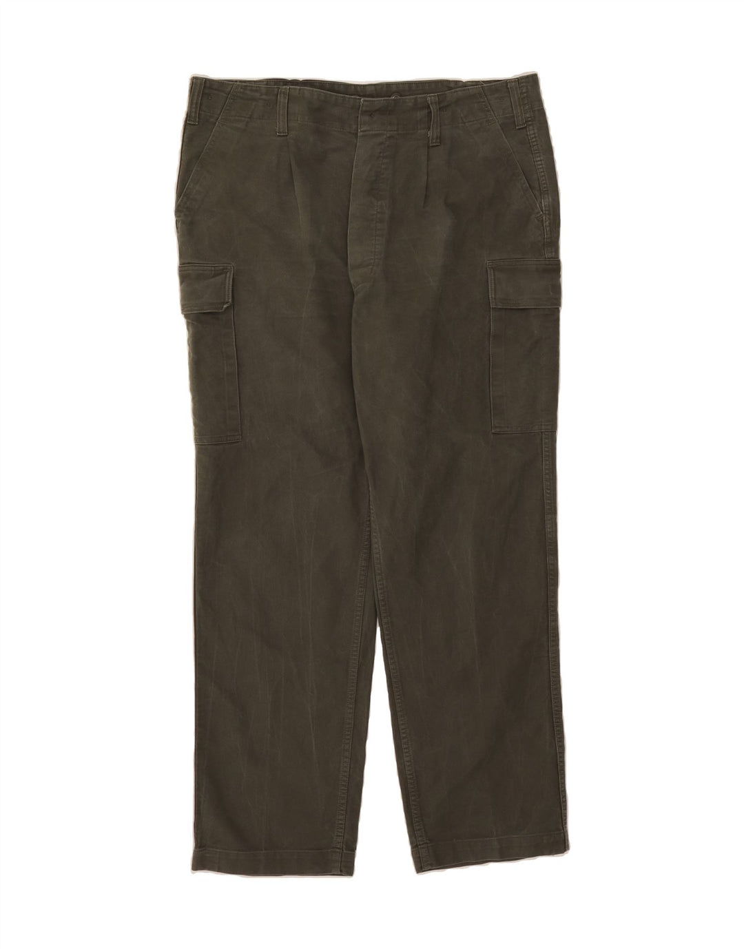 VINTAGE Mens Straight Cargo Trousers W42 L32 Green Cotton Vintage Vintage and Second-Hand Vintage from Messina Hembry 