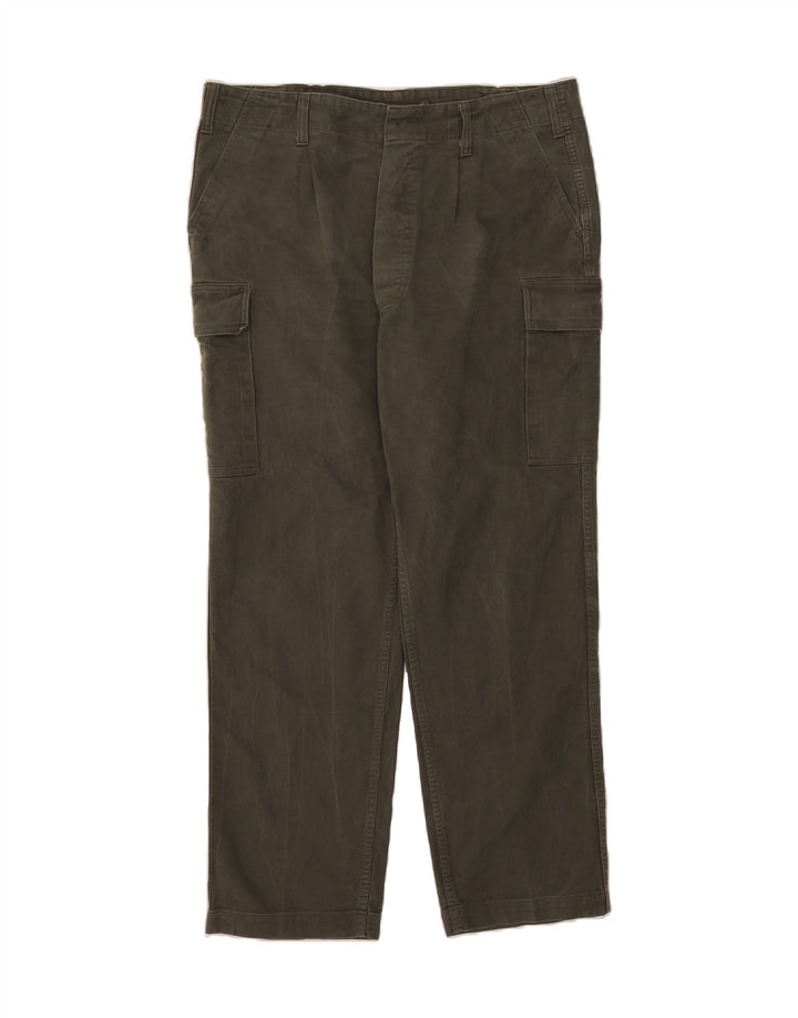 VINTAGE Mens Straight Cargo Trousers W42 L32 Green Cotton Vintage Vintage and Second-Hand Vintage from Messina Hembry 