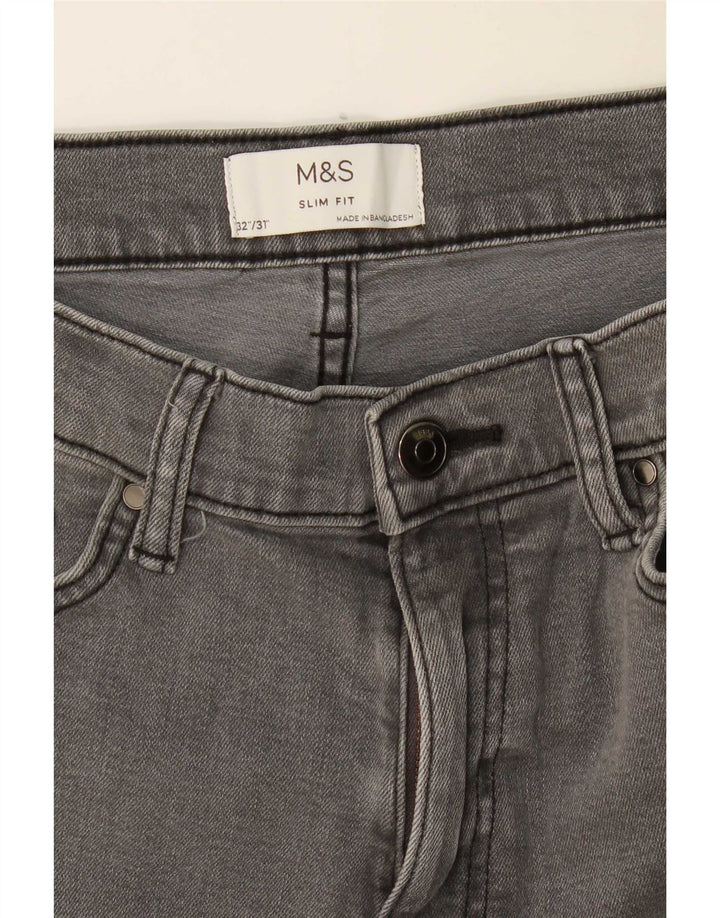 Calça jeans masculina Marks & Spencer W32 L31 cinza