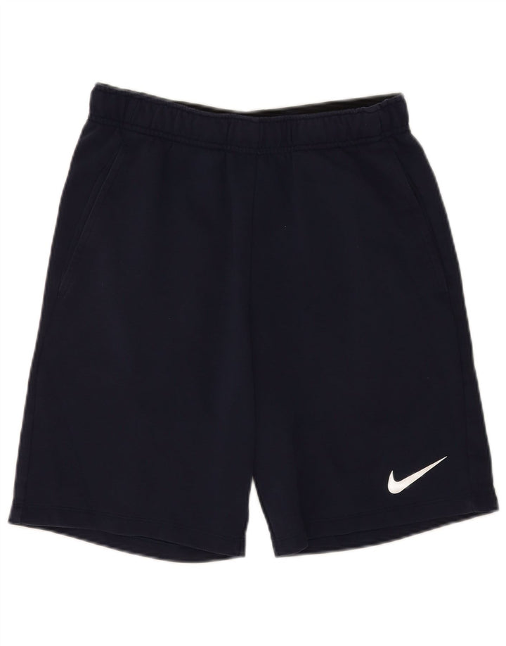 Shorts esportivos masculinos Nike Dri Fit pequenos algodão azul marinho