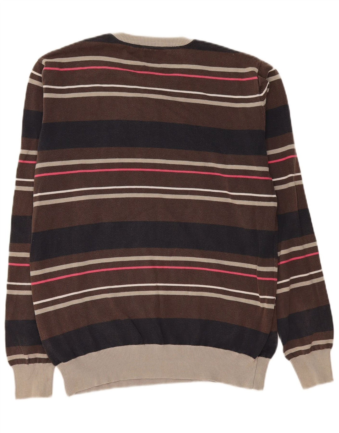Suéter masculino Jack & Jones com gola redonda e gola redonda, bloco colorido marrom médio