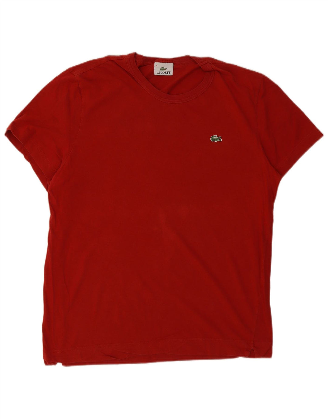 Camiseta masculina Lacoste tamanho superior 4 médio algodão vermelho