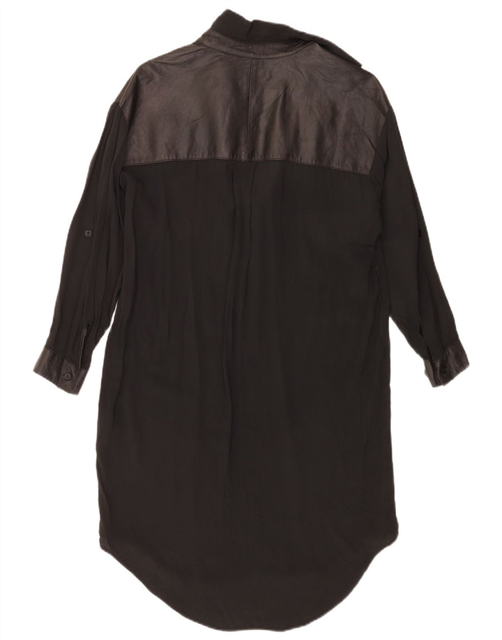 Vestido feminino vintage oversized UK 14 acetato preto médio